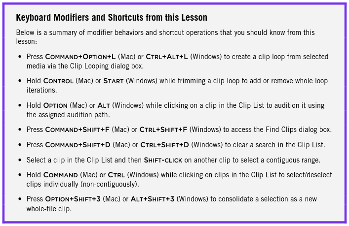 PT 110: Lesson 7: Additional Editing and Media Management: Review and Discussion Questions