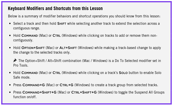 PT 110: Lesson 10: Using Advanced Mixing Techniques: Review and Discussion Questions